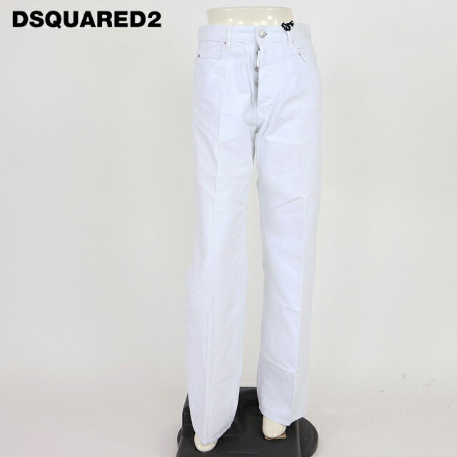 乐天商城 - ディースクエアード（DSQUARED2）レディース ストレートジーンズ ホワイト系 　カラーデニムパンツ　ボタンフライ イタリア製 （サイズ/38）*ds0078