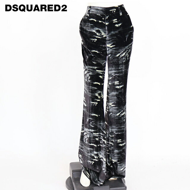 樂天商城 - ディースクエアード（DSQUARED2）レディース ロングパンツ ブラック系 　ベロアブーツカットパンツ イタリア製 （サイズ/38）*ds0095