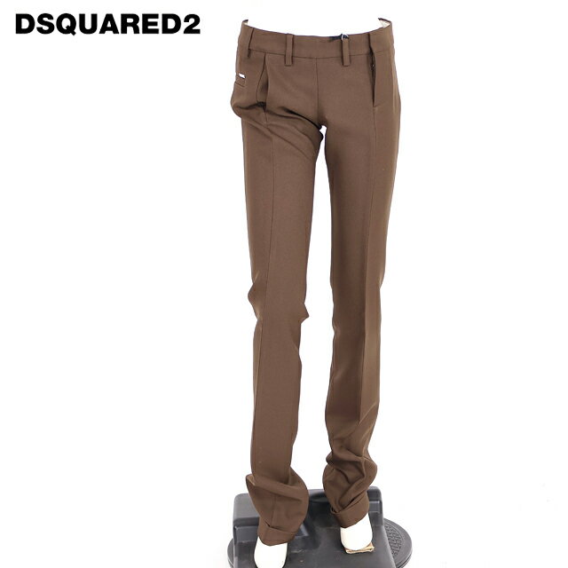樂天商城 - ディースクエアード（DSQUARED2）レディース ロングパンツ ブラウン系 　ロールアップウエストデザインパンツ イタリア製 （サイズ/38）*ds0097