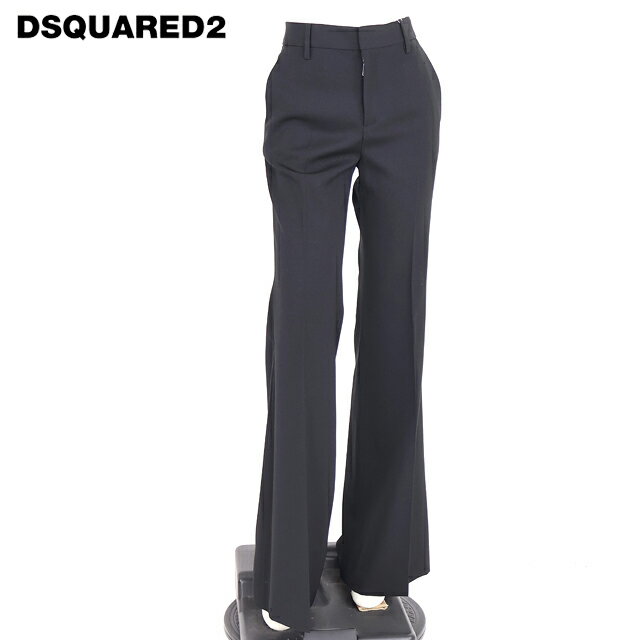 ディースクエアード（DSQUARED2）レディース ロングパンツ ブラック系 　センタープレスブーツカットスラックスパンツ イタリア製 （サイズ/38）*ds0098