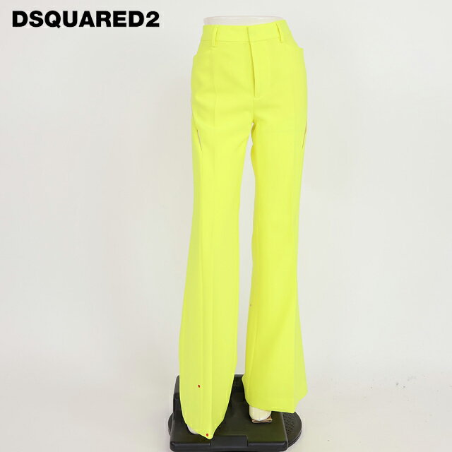樂天商城 - ディースクエアード（DSQUARED2）レディース ロングパンツ イエロー系 　サイドチュールデザインブーツカットパンツ イタリア製 （サイズ/38）*ds0101