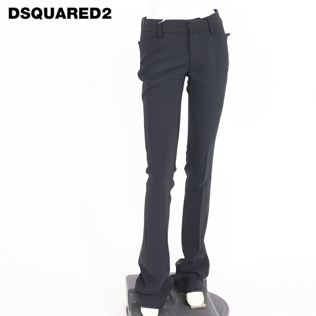 樂天商城 - ディースクエアード（DSQUARED2）レディース ロングパンツ ブラック系 　センタープレスローライズスラックスパンツ イタリア製 （サイズ/36/38/40）*ds0102