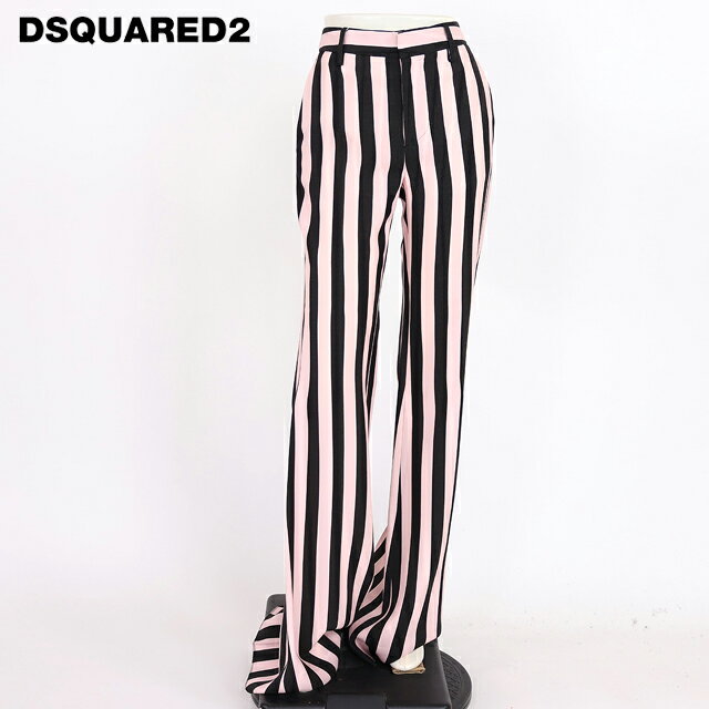 樂天商城 - ディースクエアード（DSQUARED2）レディース ロングパンツ ピンク系 　ストライプ柄フレアパンツ イタリア製 （サイズ/38）*ds0107