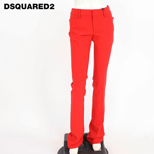 樂天商城 - ディースクエアード（DSQUARED2）レディース ロングパンツ レッド系 　ブランドプレート付きパンツ イタリア製 （サイズ/36/38）*ds0111