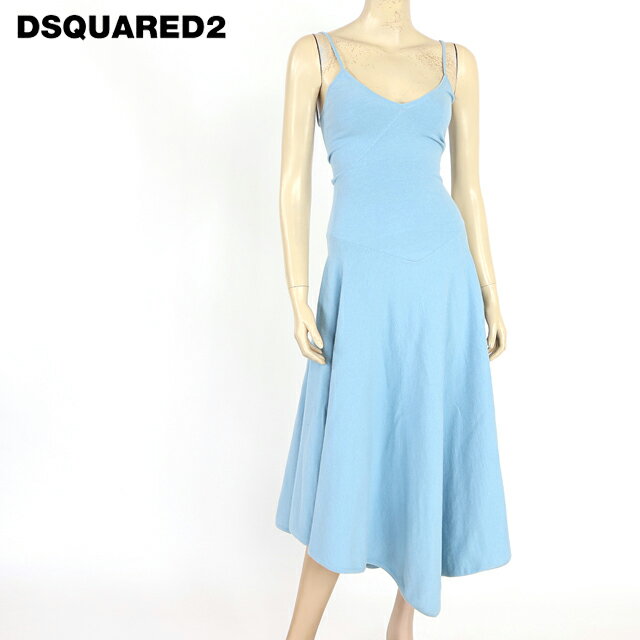 乐天商城 - ディースクエアード（DSQUARED2）レディース ロングワンピース ブルー系 　切替キャミニットフレアワンピース イタリア製 （サイズ/XS）*ds0139