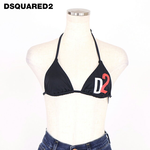 樂天商城 - ディースクエアード（DSQUARED2）レディース 水着 ビキニ ブラック系 D2プリントポイントビキニ　 イタリア製 （サイズ/38/40）*ds1029