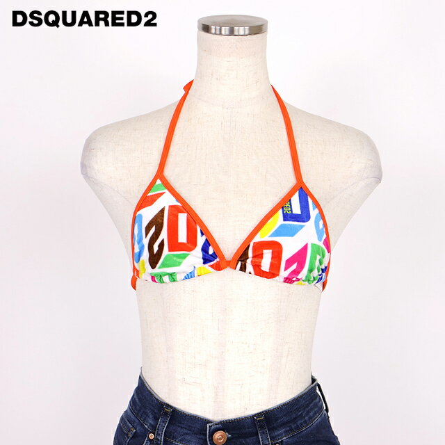 ディースクエアード（DSQUARED2）レディース 水着 ビキニ マルチカラー系 ロゴプリントマルチカラービキニ イタリア製 （サイズ/38/40）*ds1030