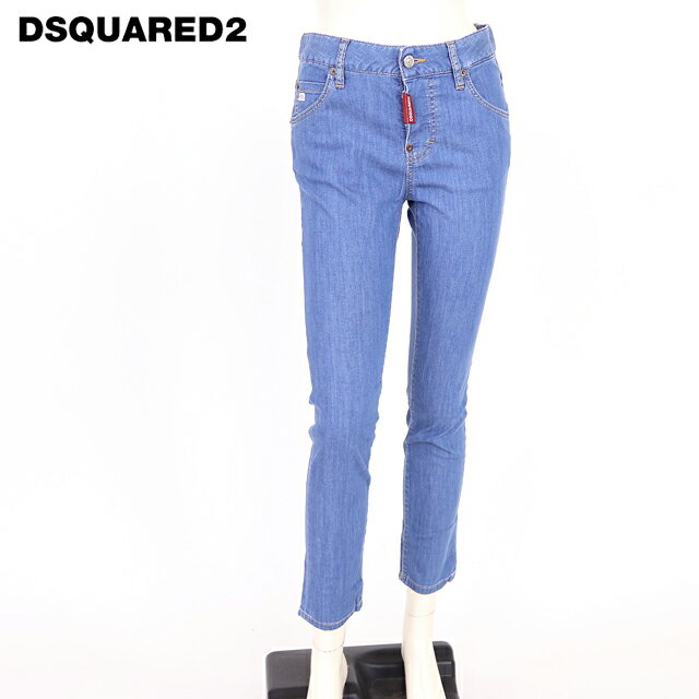 樂天商城 - ディースクエアード（DSQUARED2）レディース スキニージーンズ ブルー系 デニムラベルポイントスキニーデニム　ボタンフライ イタリア製 （サイズ/36）*ds1045