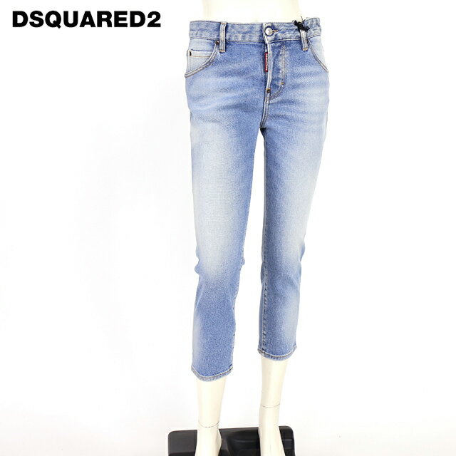 樂天商城 - ディースクエアード（DSQUARED2）レディース クロップドジーンズ ブルー系 クロップドウオッシュデニム　ボタンフライ （サイズ/36/38）*ds1053
