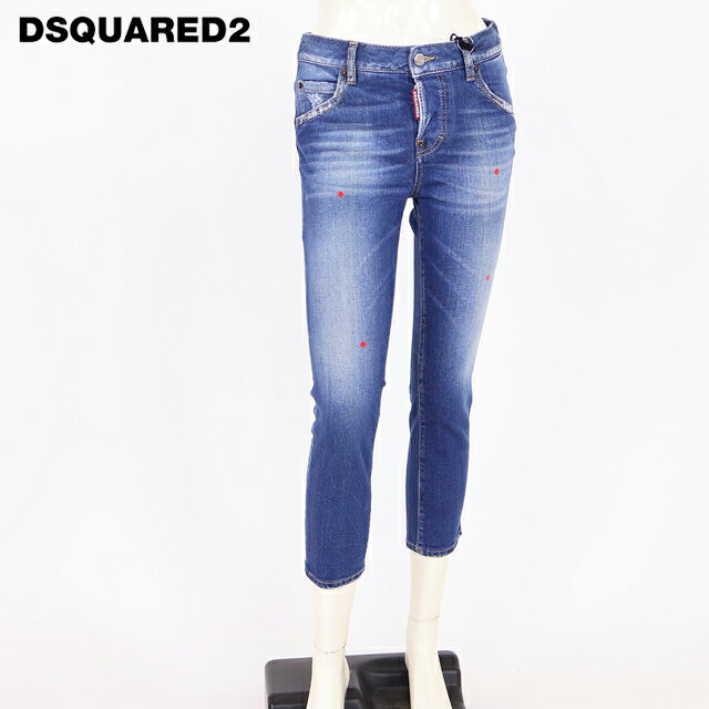 樂天商城 - ディースクエアード（DSQUARED2）レディース クロップドジーンズ ブルー系 クロップドウオッシュデニム　ボタンフライ イタリア製 （サイズ/34）*ds1054