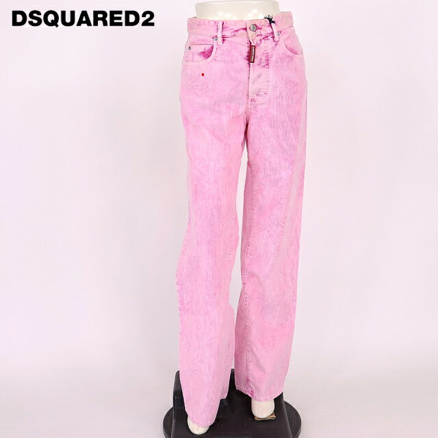 樂天商城 - ディースクエアード（DSQUARED2）レディース ロングパンツ ピンク系 ウオッシュコーデュロイバギーパンツ　ボタンフライ イタリア製 （サイズ/36）*ds1065