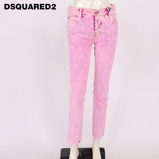 樂天商城 - ディースクエアード（DSQUARED2）レディース ロングパンツ ピンク系 ウオッシュコーデュロイスキニーパンツ　ボタンフライ イタリア製 （サイズ/36）*ds1069