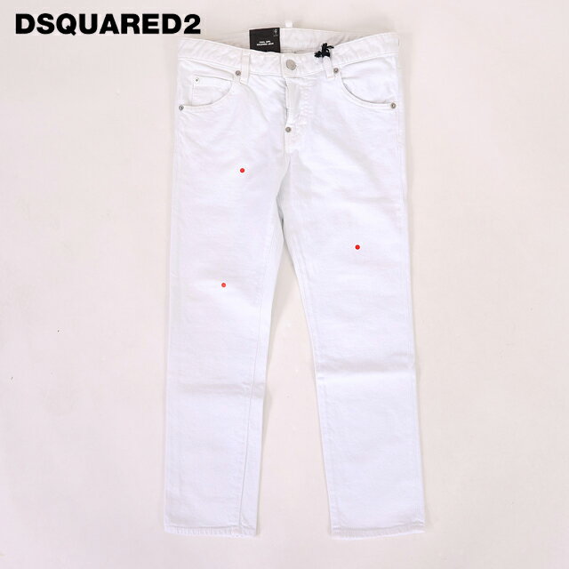 乐天商城 - ディースクエアード（DSQUARED2）レディース クロップドジーンズ ホワイト系 カラークロップドデニム　ボタンフライ イタリア製 （サイズ/34/36/38）*ds1073