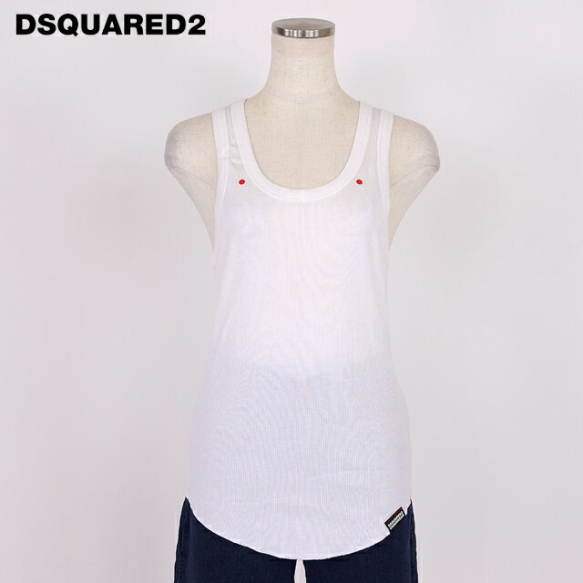 樂天商城 - ディースクエアード（DSQUARED2）レディース タンクトップ ホワイト系 Uネックタンクトップ イタリア製 （サイズ/M）*ds1081