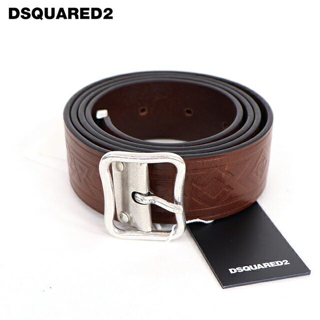 樂天商城 - ディースクエアード（DSQUARED2）レディース ベルト ブラウン系 型押しレザーベルト イタリア製 （サイズ/80/90）*ds1097