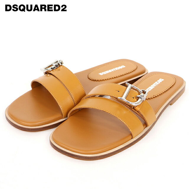 樂天商城 - ディースクエアード（DSQUARED2）レディース サンダル ブラウン系 キャメル D2ポイントフロントベルトサンダル イタリア製 （サイズ/36/38）*ds2002