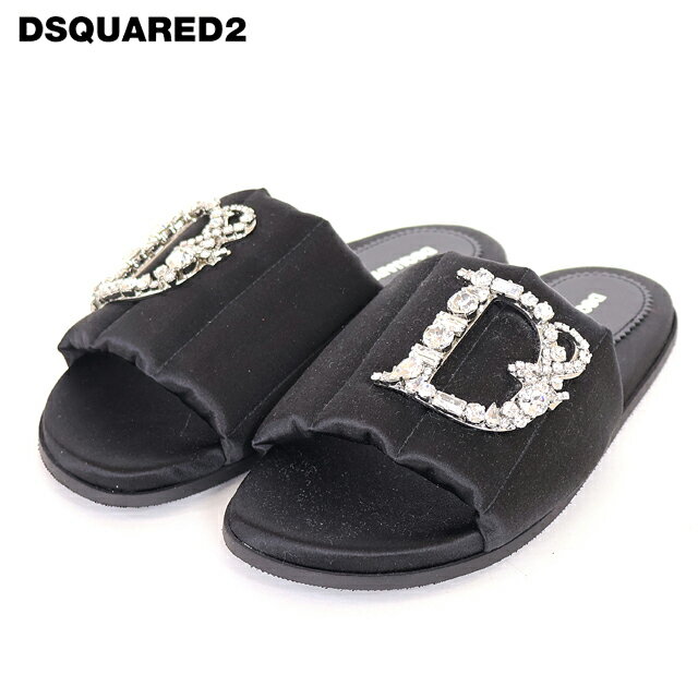 樂天商城 - ディースクエアード（DSQUARED2）レディース サンダル ブラック系 D2ビジューポイントサンダル イタリア製 （サイズ/35）*ds2003