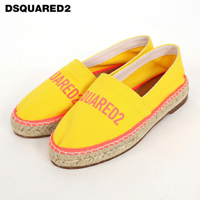 乐天商城 - ディースクエアード（DSQUARED2）レディース シューズ 靴 イエロー系 ライン×ロゴポイントエスパドリーユ （サイズ/35/37/38）*ds2011