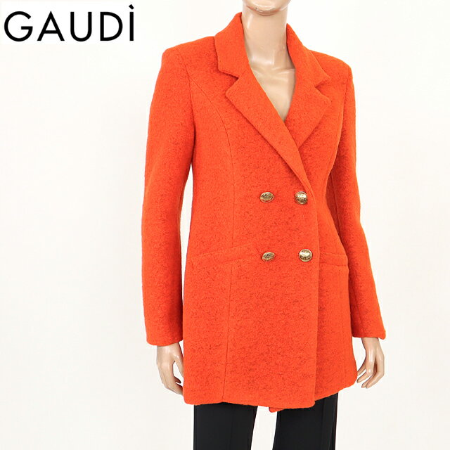 ガウディ（GAUDI）レディース コート オレンジ系 　背中にブランドプレート イタリア製 （サイズ/40）*dy0033