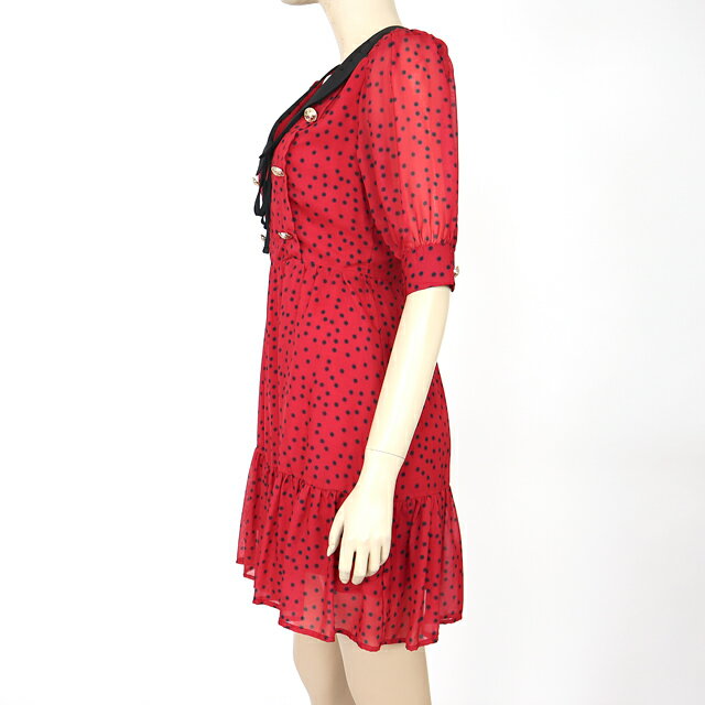 デニーローズ（DENNY ROSE）レディース ワンピース ミディアム レッド系 　ドットプリントレトロ （サイズ/40/42）*dy0059