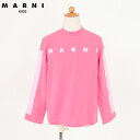 マルニ(MARNI KID)キッズ 訳あり Tシャツ ピンク系 ロゴプリント 長袖 (サイズ/8Y)*ed0012