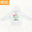ディーゼル(DIESEL JUNIOR)ジュニア 訳あり パーカー ホワイト系 プルオーバー プリント柄 (サイズ/14Y)*ek0006