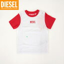 ディーゼル(DIESEL BABY)ベビー 訳あり Tシャツ ホワイト系 ロゴプリント (サイズ/24M-36M)*ek0011