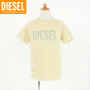 ディーゼル(DIESEL JUNIOR)ジュニア 訳あり Tシャツ イエロー系 ロゴプリント (サイズ/8Y/10Y/12Y)*ek0015