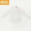 ディーゼル(DIESEL JUNIOR)ジュニア 訳あり シャツ ホワイト系 重ね着風・胸にロゴプレート (サイズ/14Y)*ek0019