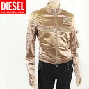 ディーゼル(DIESEL)レディース 訳あり ライダースジャケット ゴールド系 光沢あり イタリア製 (サイズ/40)*el0010
