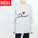 ディーゼル(DIESEL)レディース 訳あり トレーナー ホワイト系 裾絞り ロゴ刺繍 (サイズ/S)*el0028