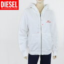 ディーゼル(DIESEL)レディース 訳あり ジップアップパーカー ホワイト系 胸にロゴプリント (サイズ/XS)*el0031