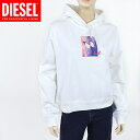 ディーゼル(DIESEL)レディース 訳あり プルオーバーパーカー ホワイト系 プリント柄 (サイズ/S/M)*el0035