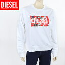 ディーゼル(DIESEL)レディース 訳あり トレーナー ホワイト系 ロゴプリント (サイズ/S/M)*el0036