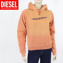 ディーゼル(DIESEL)レディース 訳あり プルオーバーパーカー オレンジ系 ロゴプリント (サイズ/XS)*el0043