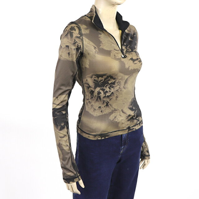 ディーゼル（DIESEL）レディース 訳あり カットソー ブラウン系 　ジップアップ サムホール （サイズ/S）*el0075