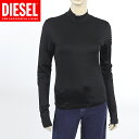 ディーゼル(DIESEL)レディース 訳あり カットソー ブラック系 ジップアップ 袖にカットロゴ飾り (サイズ/M)*el0076