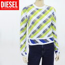 ディーゼル(DIESEL)レディース 訳あり カットソー マルチカラー系 重ね着 背中にロゴプレート (サイズ/S/M)*el0077