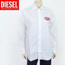 ディーゼル(DIESEL)レディース 訳あり 長袖シャツ ホワイト系 胸にロゴ刺繍 (サイズ/38/42)*el0087