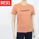 ディーゼル(DIESEL)レディース 訳あり 半袖Tシャツ オレンジ系 ロゴプリント (サイズ/XS/S/M)*el0091