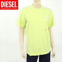 ディーゼル(DIESEL)レディース 訳あり 半袖Tシャツ グリーン系 ロゴ刺繍 (サイズ/XS/XL)*el0099