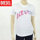 ディーゼル(DIESEL)レディース 訳あり 半袖Tシャツ ホワイト系 ロゴプリント (サイズ/S)*el0101