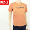 ディーゼル(DIESEL)レディース 訳あり 半袖Tシャツ オレンジ系 ロゴプリント (サイズ/XS/S)*el0114