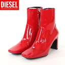 ディーゼル(DIESEL)レディース 訳あり ブーツ レッド系 ショートブーツ 光沢あり (サイズ/37)*el2002