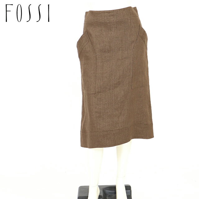 포시(FOSSI) 레이디스 롱 스커트 브라운계 대마 100% (사이즈/40/42)*fs0028
