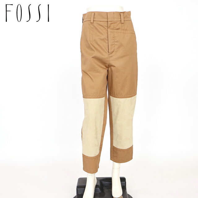 樂天商城 - フォッシィ（FOSSI）レディース ロングパンツ ブラウン系 　膝部分に生地切替 （サイズ/40/42）*fs0171