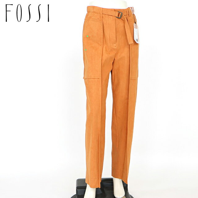 Other - フォッシィ（FOSSI）レディース ロングパンツ オレンジ系 　ウエストにリボンベルト付き ベロア風 （サイズ/40/42）*fs0191