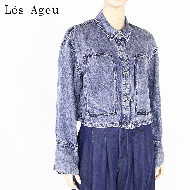樂天商城 - レ・アージュ（Le's Ageu）レディース ジャケット ブルー系 　ウオッシュド加工デニムショートジャケット （サイズ/1）*ku0018
