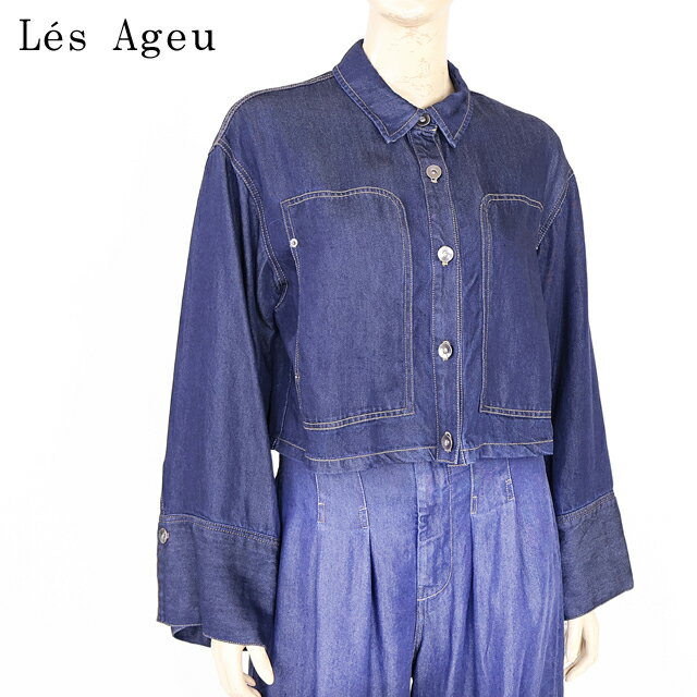 樂天商城 - レ・アージュ（Le's Ageu）レディース ジャケット ネイビー系 　デニムショートジャケット （サイズ/1）*ku0019