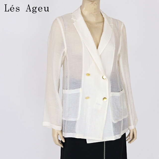 樂天商城 - レ・アージュ（Le's Ageu）レディース ジャケット ホワイト系 ダブル金ボタンジャケット （サイズ/1）*ku0122
